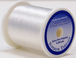 A spool of Superior Threads' Invisible Polyester Monofilament thread.