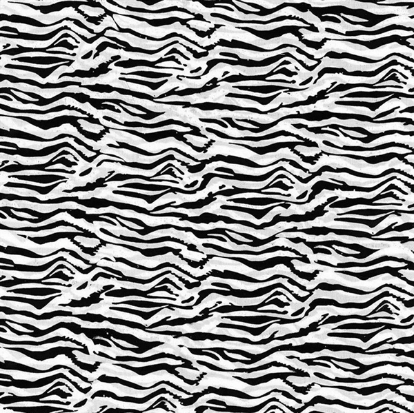 Batik fabric in zebra print in black and white