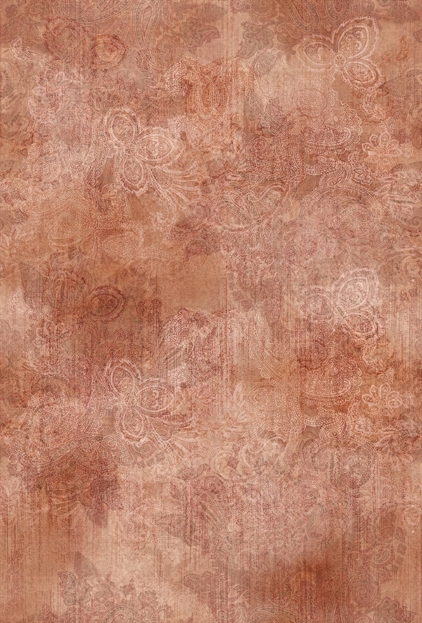 Paisley digital print fabric in burnt orange tones