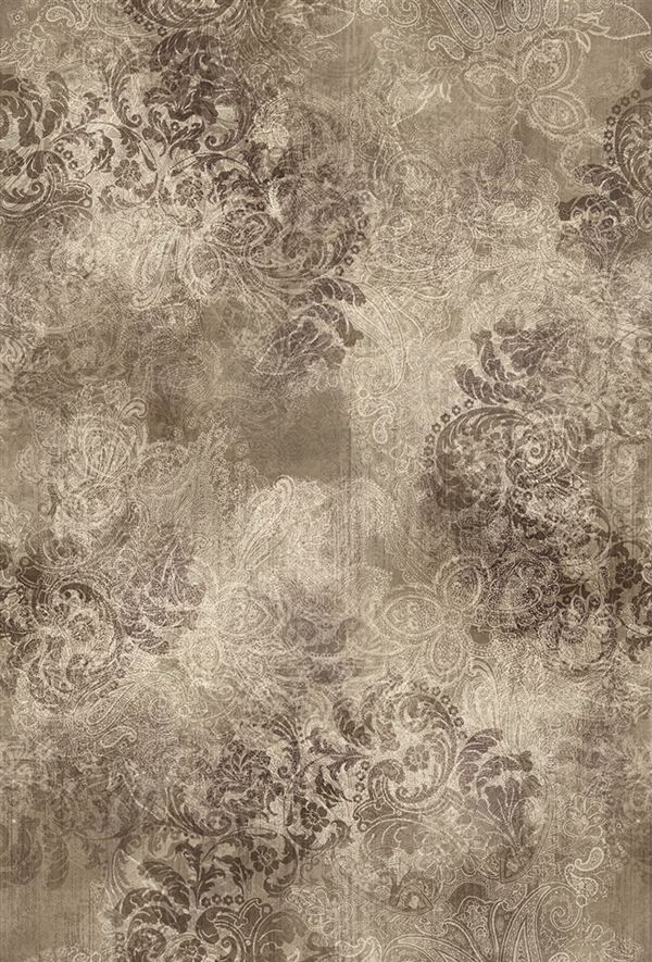 Paisley digital print fabric in neutral sepia tones