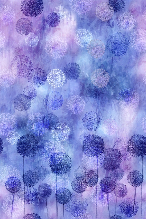 A blue-violet allium fabric