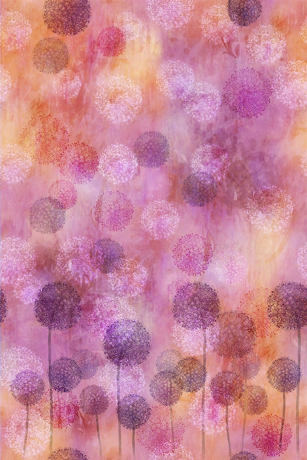 A pink/lavender/peach allium fabric