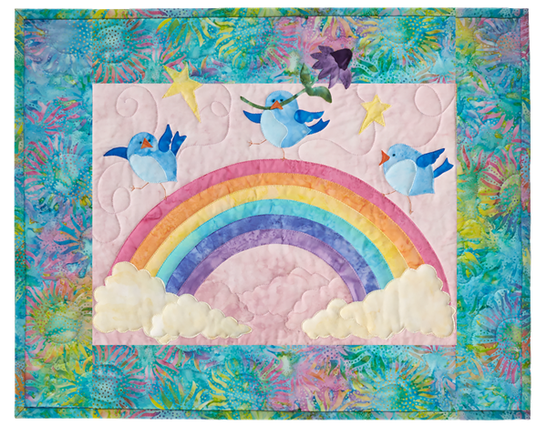 Sweet Bluebirds happily over the rainbow