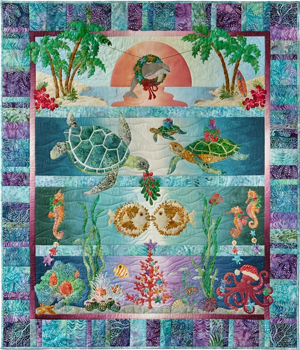 Tropical Noel - Finished Multi-Block Quilt