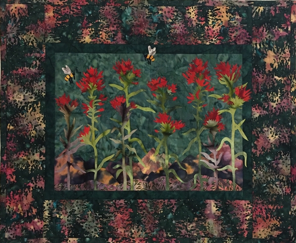 Indian Paintbrush - Finished Quilt Block - SOLD!