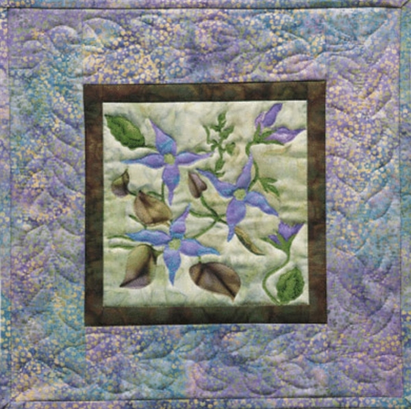 Blue Clematis - Finished Wall-Hanging