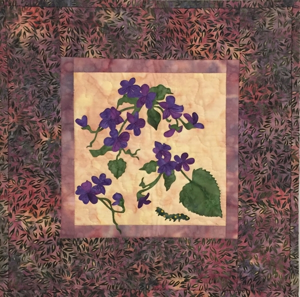 Early Blue Violets - Finished Wall-Hanging