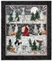 A three block starlit night scene featuring Santa, wolves, deer, moose, elk, bear, fox and a bunny