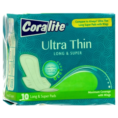 Coralite 10-ct Maxi Pads Ultra Thin