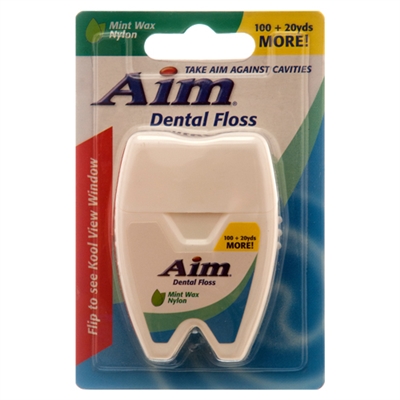 Aim Dental Floss, Waxed , Mint, 120 Yards
