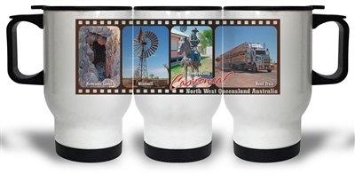 Nowranie Caves, Windill, Drovers Camp and Road Train - Travel Mugs AG-CAMTM-002