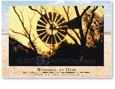 Windmill at Dusk - Large Postcard  AOBL-037