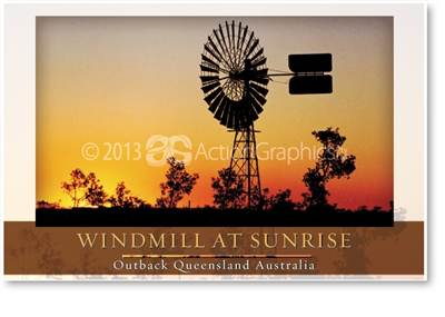 Windmill at Sunrise - Small Magnets  AOBM-008