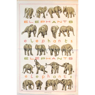ELEPHANTS Cotton/Linen Tea Towel - C706