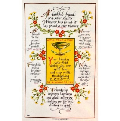 FRIENDSHIP Cotton/Linen Tea Towel - C707