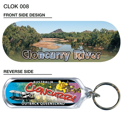 Cloncurry River - 66mm x 23mm Oblong Keyring  CLOK-008