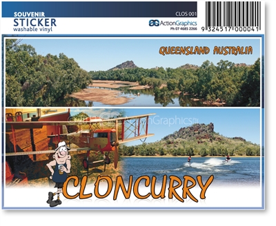 Cloncurry John Flynn Museum, River, Dam  - Rectangular Sticker  CLOS-001