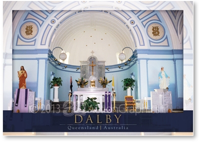 The beautiful altar inside St Josephâ€™s Catholic Church - DISCOUNTED Standard Postcard  DAL-015