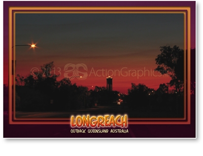 Longreach Sunset - Standard Postcard LON-210