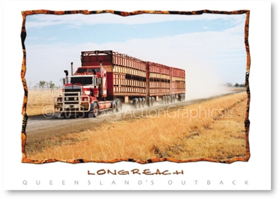 Longreach Cattle Train - DISCOUNTED Standard Postcard LON-354