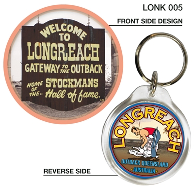 Longreach Gateway to the Outback - 40mm Round Keyring LONK-005