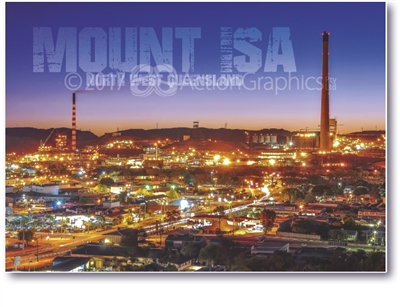 At Night Mount Isa - Standard Postcard  MTI-011