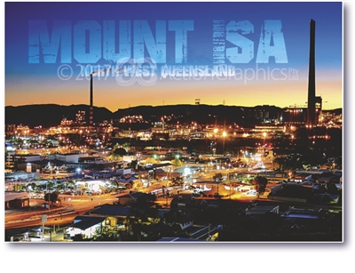 At Night Mount Isa - Standard Postcard  MTI-012