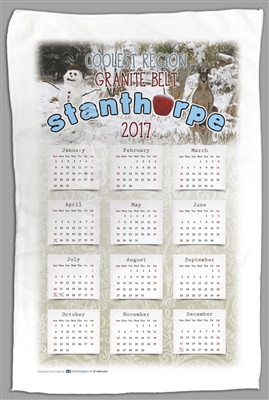 Calendar with Snow Scene Stanthorpe - Sublimated Tea Towels STPTT-006