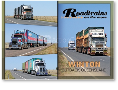 Winton, Roadtrains - Standard Postcard  WIN-003