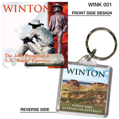 Winton Jolly Swagman - 40mm x 40mm Keyring  WINK-001