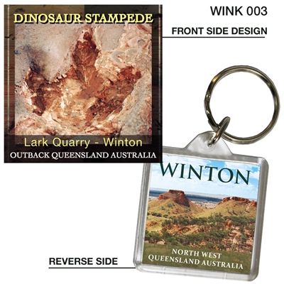 Winton Dinosaur Stampede - 40mm x 40mm Keyring  WINK-003