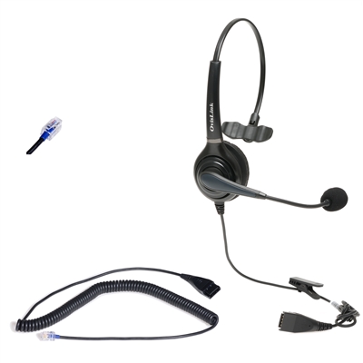 Professional Call Center Headset for Avaya, Mitel, Polycom and many other phones with RJ9, RJ11 headset jack