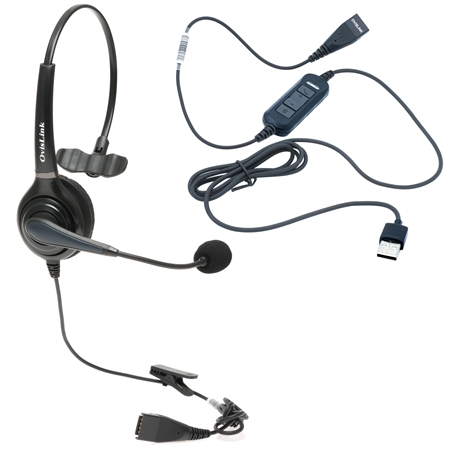 OvisLink USB Contact Center and Call Center Computer Headset with Noise Canceling Microphone