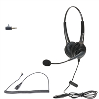 Dual Ear Call Center Headset with 2.5mm Quick Disconnect Cord