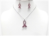 13828RO  Pink Ribbons Necklace Set