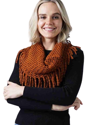 145645RC  RUSTIC TASSEL INFINITY SCARF