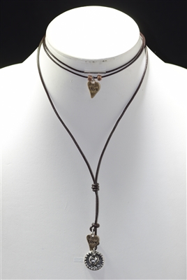 HAMMERER LEATHER NECKLACE SET OF TWO