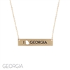 16732 I LOVE GEORGIA BAR SHORT NECKLACE