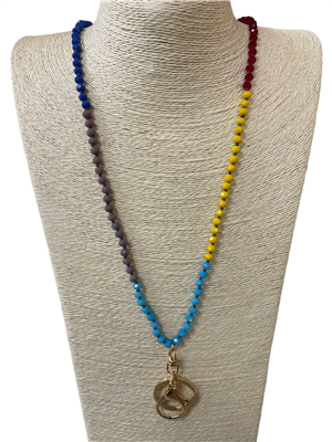 16802RMU  MULTI CRYSTAL BEADED LANYARD