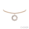 17833 RHINESTONE ROUND PENDANT CHOKER