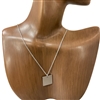 18007 SMALL SQUARE ENGRAVE PENDANT THIN NECKLACE