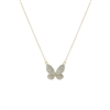 18076 PAVE RHINESTONE BUTTERFLY SHORT NECKLACE