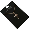 180284  CUBIC ZIRCONIA GOLD  CROSS SHORT NECKLACE