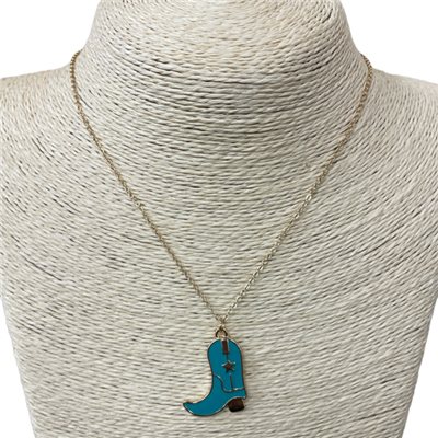18232  COW GIRL BOOT SHORT  NECKLACE