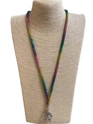 212223 MULTICOLORED RHINESTONE LANYARD