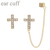 23363CR RHINESTONE CROSS EAR CUFF