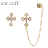 23391CR RHINESTONE CROSS EAR CUFF