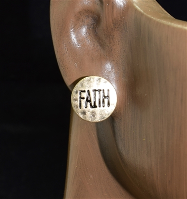 24619 "FAITH" SMALL HAMMERED EARRINGS