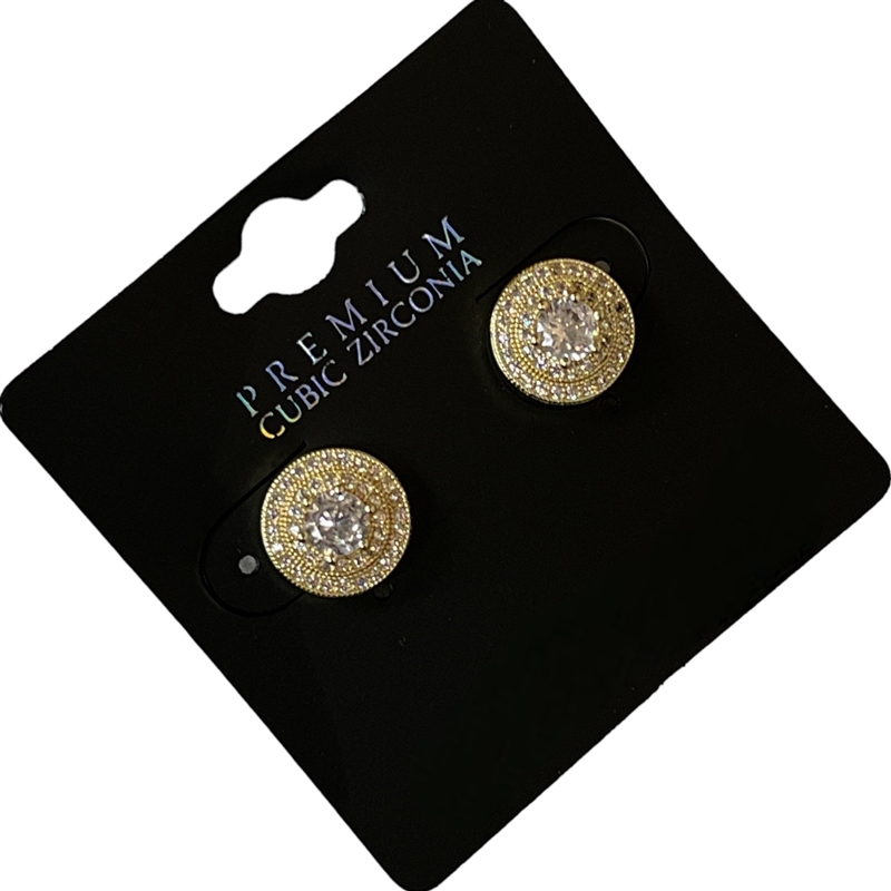 25541  RHINESTONE ROUND STUDS EARRNGS