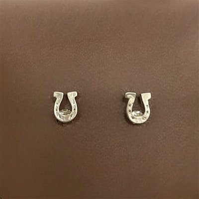 25737 EXTRA SMALL HAMMERED HORSE SHOE STUD EARRINGS